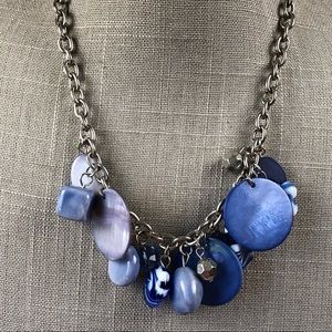 Periwinkle and cobalt blue beaded necklace